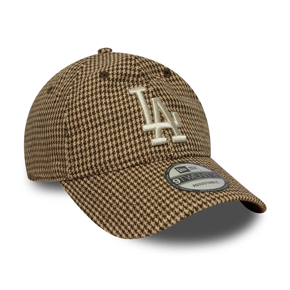 New Era 9TWENTY L.A. Dodgers Baseball Cap - MLB Hountstooth - Beige-Brown