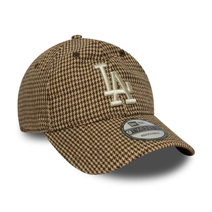 New Era 9TWENTY L.A. Dodgers Baseball Cap - MLB Hountstooth - Beige-Brown