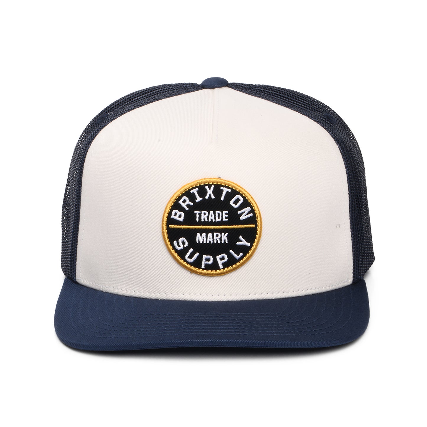 Brixton Hats Oath MP Trucker Cap - Off White-Indigo