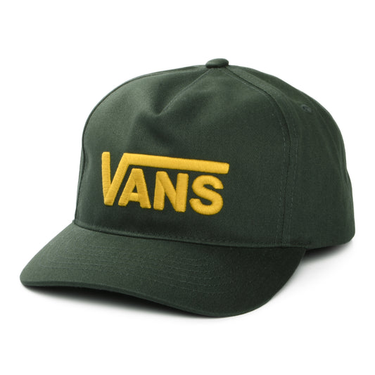 Vans Hats Drop V Logo Curved Brim Snapback Cap - Dark Moss-Yellow