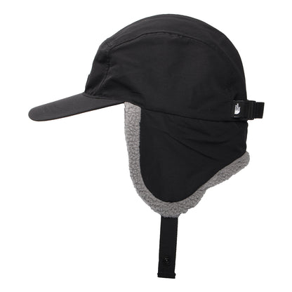 The North Face Hats Yumiori Water Repellent 5 Panel Cap With Earflaps - Black-Grey