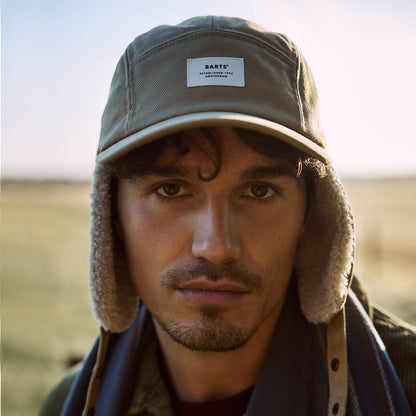 Barts Hats Hafnar 5 Panel Cap with Earflaps - Sand