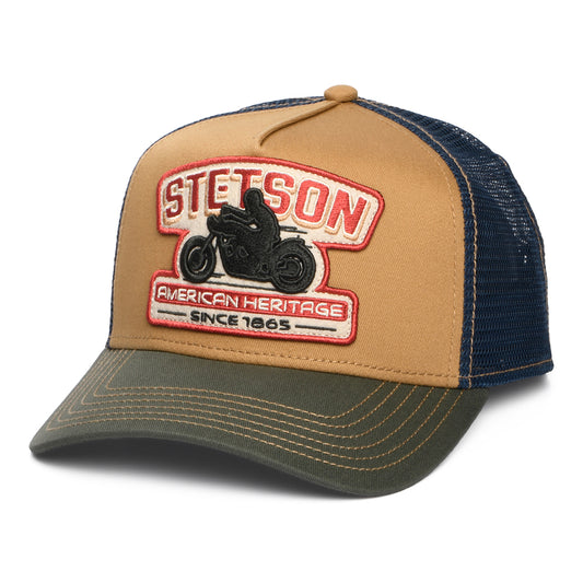 Stetson Hats Motorcycle Trucker Cap - Tan-Olive-Navy