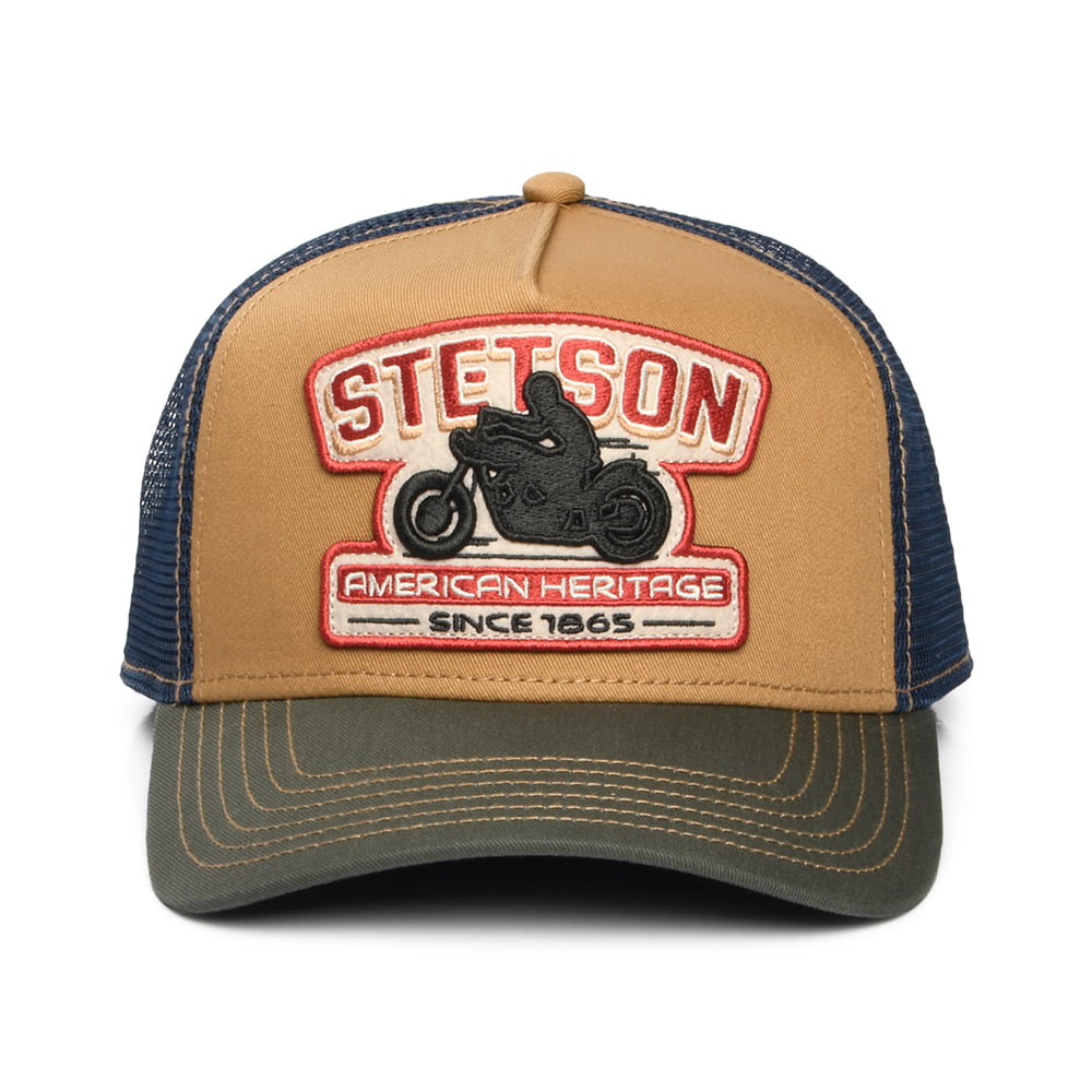 Stetson Hats Motorcycle Trucker Cap - Tan-Olive-Navy