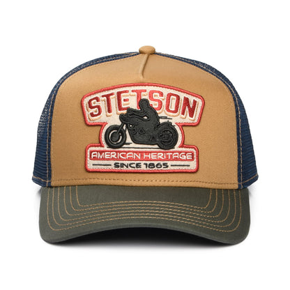 Stetson Hats Motorcycle Trucker Cap - Tan-Olive-Navy