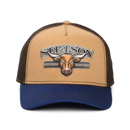 Stetson Hats Bull Trucker Cap - Tan-Blue-Brown