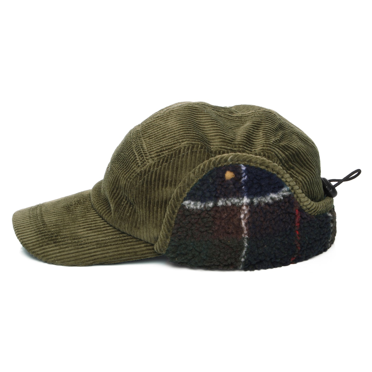 Barbour Hats Lowfen Corduroy 5 Panel Cap with Earflaps - Olive