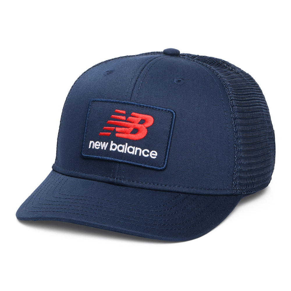 New Balance Hats NB Stacked Patch Logo Trucker Cap - Navy Blue