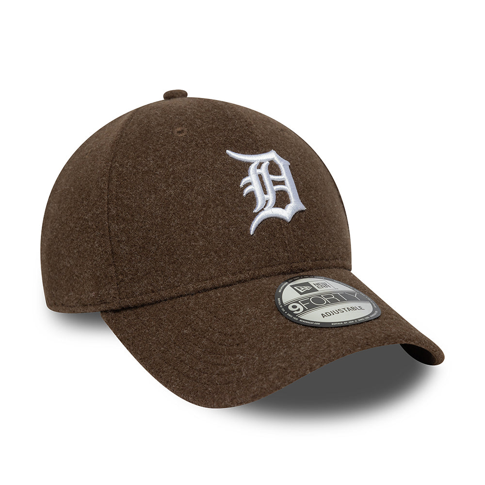 New Era 9FORTY Detroit Tigers Baseball Cap - MLB Melton - Brown-White