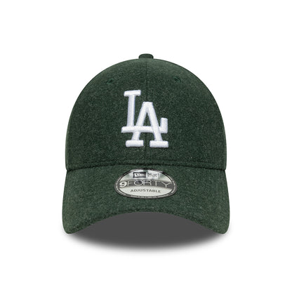 New Era 9FORTY L.A. Dodgers Baseball Cap - MLB Melton - Dark Green-White