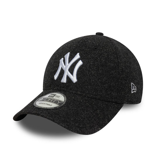 New Era 9FORTY New York Yankees Baseball Cap - MLB Melton - Black-White