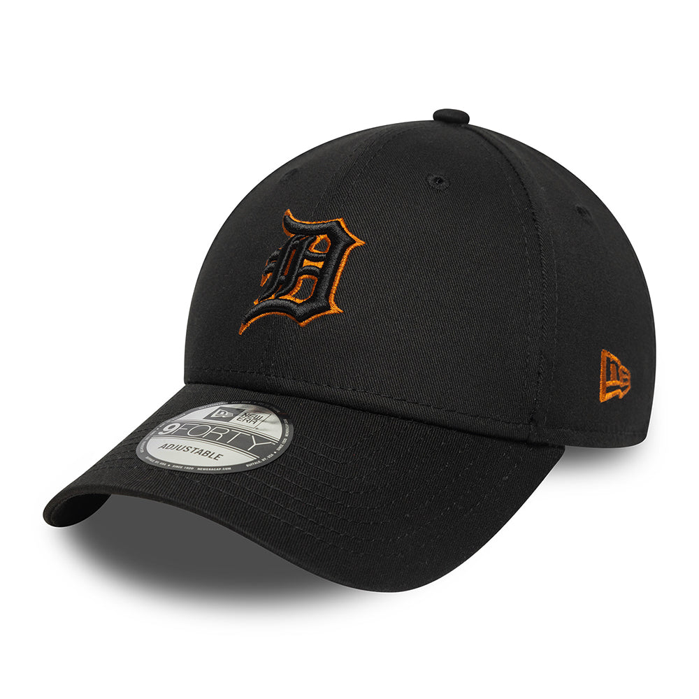 New Era 9FORTY Detroit Tigers Baseball Cap - MLB Team Outline - Black-Toffee