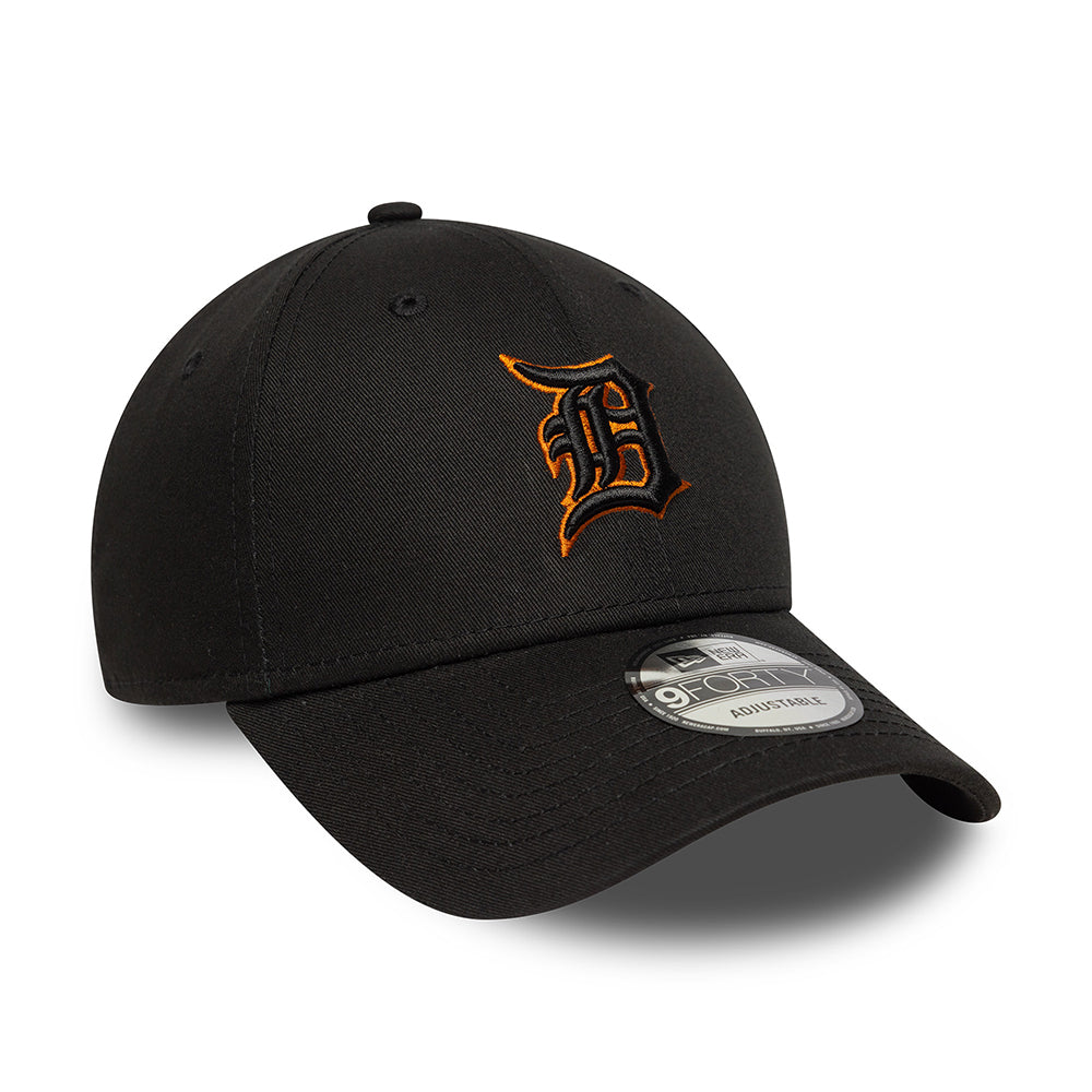 New Era 9FORTY Detroit Tigers Baseball Cap - MLB Team Outline - Black-Toffee