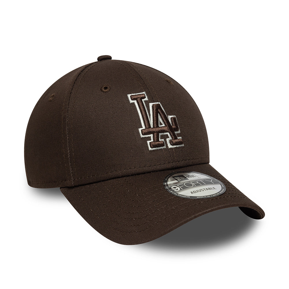 New Era 9FORTY L.A. Dodgers Baseball Cap - MLB Team Outline - Brown-Stone