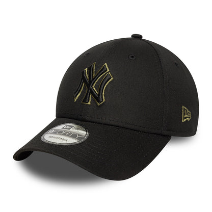 New Era 9FORTY New York Yankees Baseball Cap - MLB Team Outline - Black-Olive