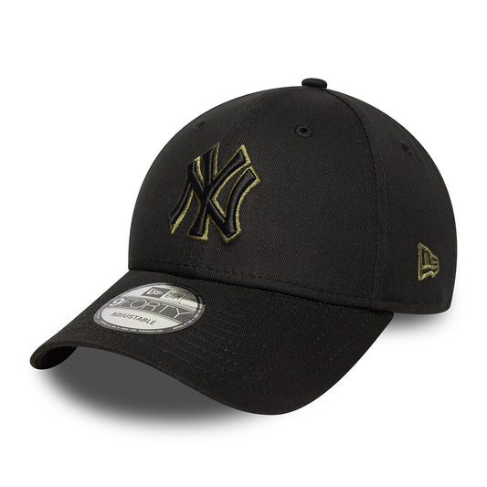 New Era 9FORTY New York Yankees Baseball Cap - MLB Team Outline - Black-Olive