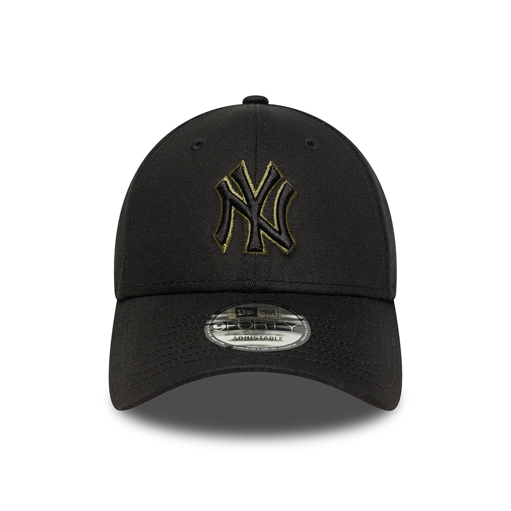 New Era 9FORTY New York Yankees Baseball Cap - MLB Team Outline - Black-Olive