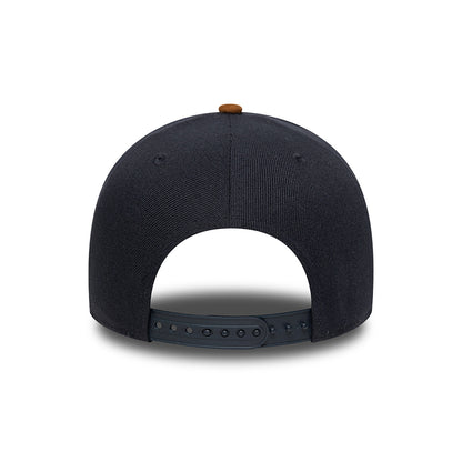 New Era 9FORTY Detroit Tigers A-Frame Snapback Cap - MLB Suede Visor - Navy-Tan