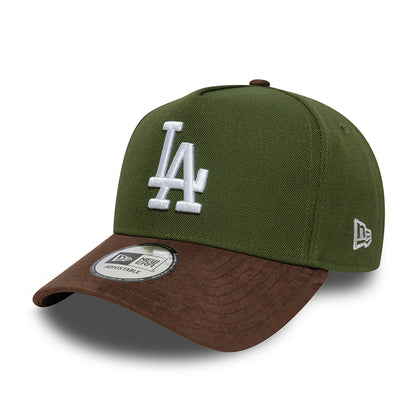 New Era 9FORTY L.A. Dodgers A-Frame Snapback Cap - MLB Suede Visor - Moss-Brown