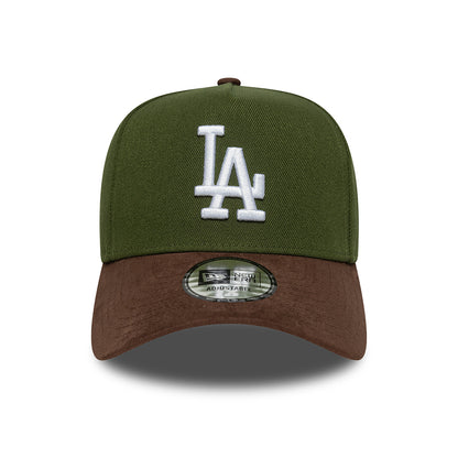 New Era 9FORTY L.A. Dodgers A-Frame Snapback Cap - MLB Suede Visor - Moss-Brown