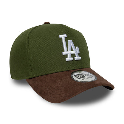 New Era 9FORTY L.A. Dodgers A-Frame Snapback Cap - MLB Suede Visor - Moss-Brown