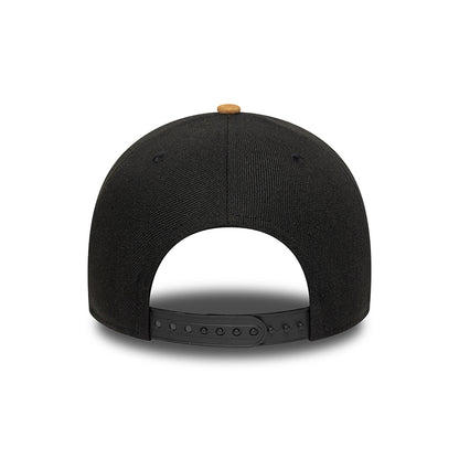 New Era 9FORTY New York Yankees A-Frame Snapback Cap - MLB Suede Visor - Black-Camel