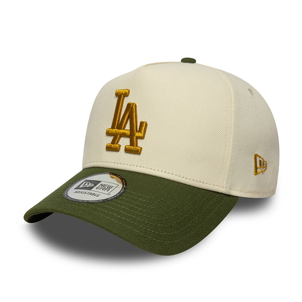 New Era 9FORTY L.A. Dodgers A-Frame Snapback Cap - MLB World Series Patch - Cream-Moss
