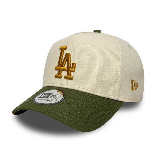 New Era 9FORTY L.A. Dodgers A-Frame Snapback Cap - MLB World Series Patch - Cream-Moss