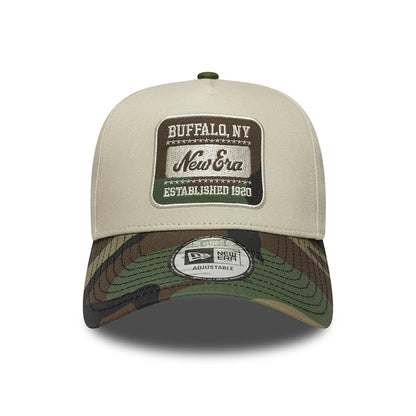 New Era 9FORTY A-Frame Snapback Cap - NE Camo Patch - Stone-Camo