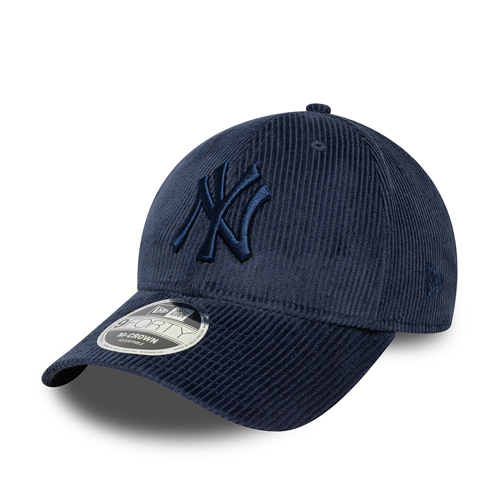 New Era 9FORTY M-Crown New York Yankees Baseball Cap - MLB Cord XXV - Navy Blue