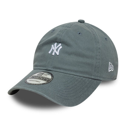 New Era 9TWENTY New York Yankees Baseball Cap - MLB Mini Washed - Slate-White