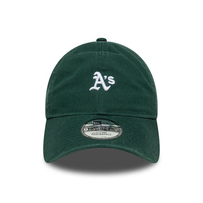 New Era 9TWENTY Oakland Athletics Baseball Cap - MLB Mini Washed - Dark Green-White