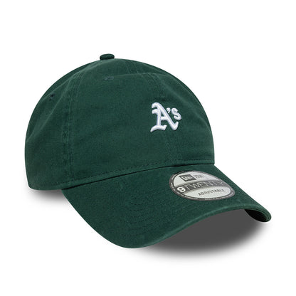 New Era 9TWENTY Oakland Athletics Baseball Cap - MLB Mini Washed - Dark Green-White