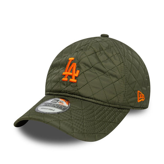 New Era 9TWENTY L.A. Dodgers Baseball Cap - MLB Quilted - Moss-Orange