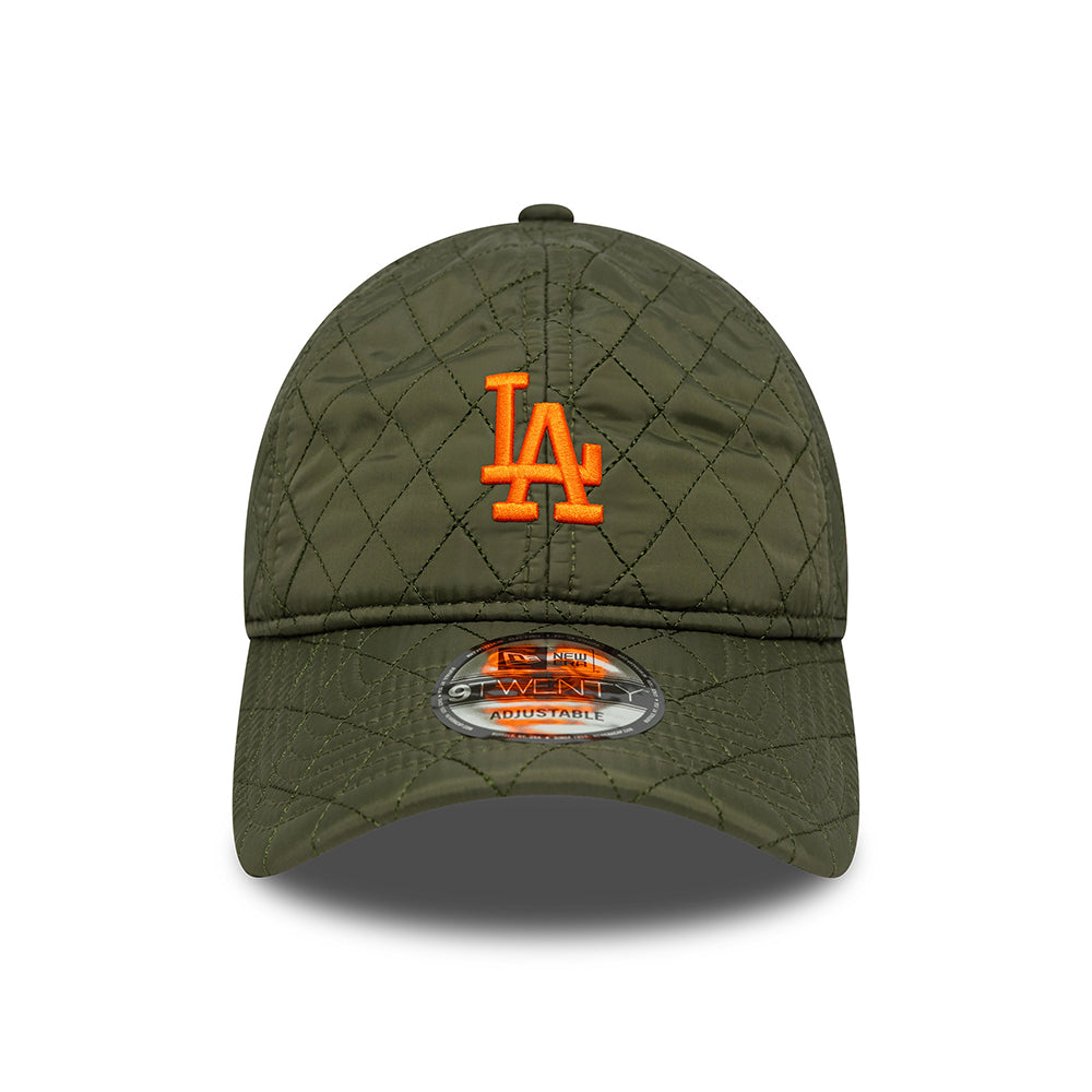 New Era 9TWENTY L.A. Dodgers Baseball Cap - MLB Quilted - Moss-Orange