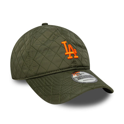 New Era 9TWENTY L.A. Dodgers Baseball Cap - MLB Quilted - Moss-Orange