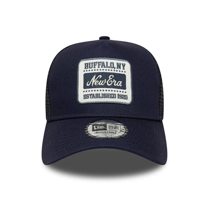 New Era A-Frame Trucker Cap - NE Patch - Navy Blue