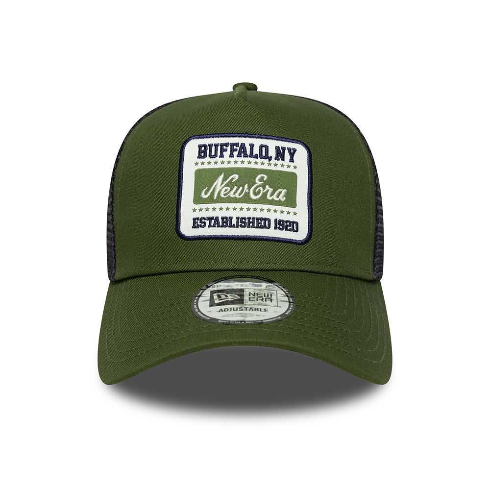 New Era A-Frame Trucker Cap - NE Patch - Moss