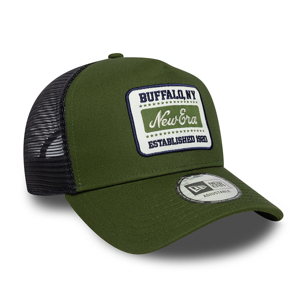 New Era A-Frame Trucker Cap - NE Patch - Moss