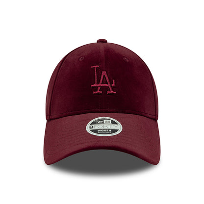 New Era Womens 9FORTY L.A. Dodgers Baseball Cap - MLB Velour Midi - Burgundy