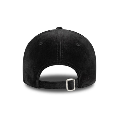 New Era Womens 9FORTY New York Yankees Baseball Cap - MLB Velour Midi - Black On Black