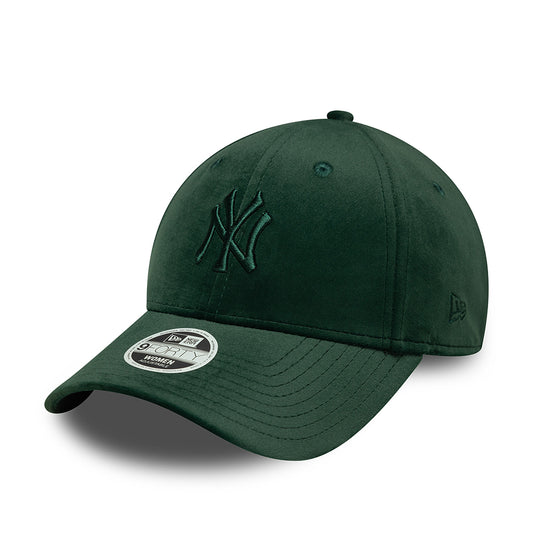 New Era Womens 9FORTY New York Yankees Baseball Cap - MLB Velour Midi - Dark Green