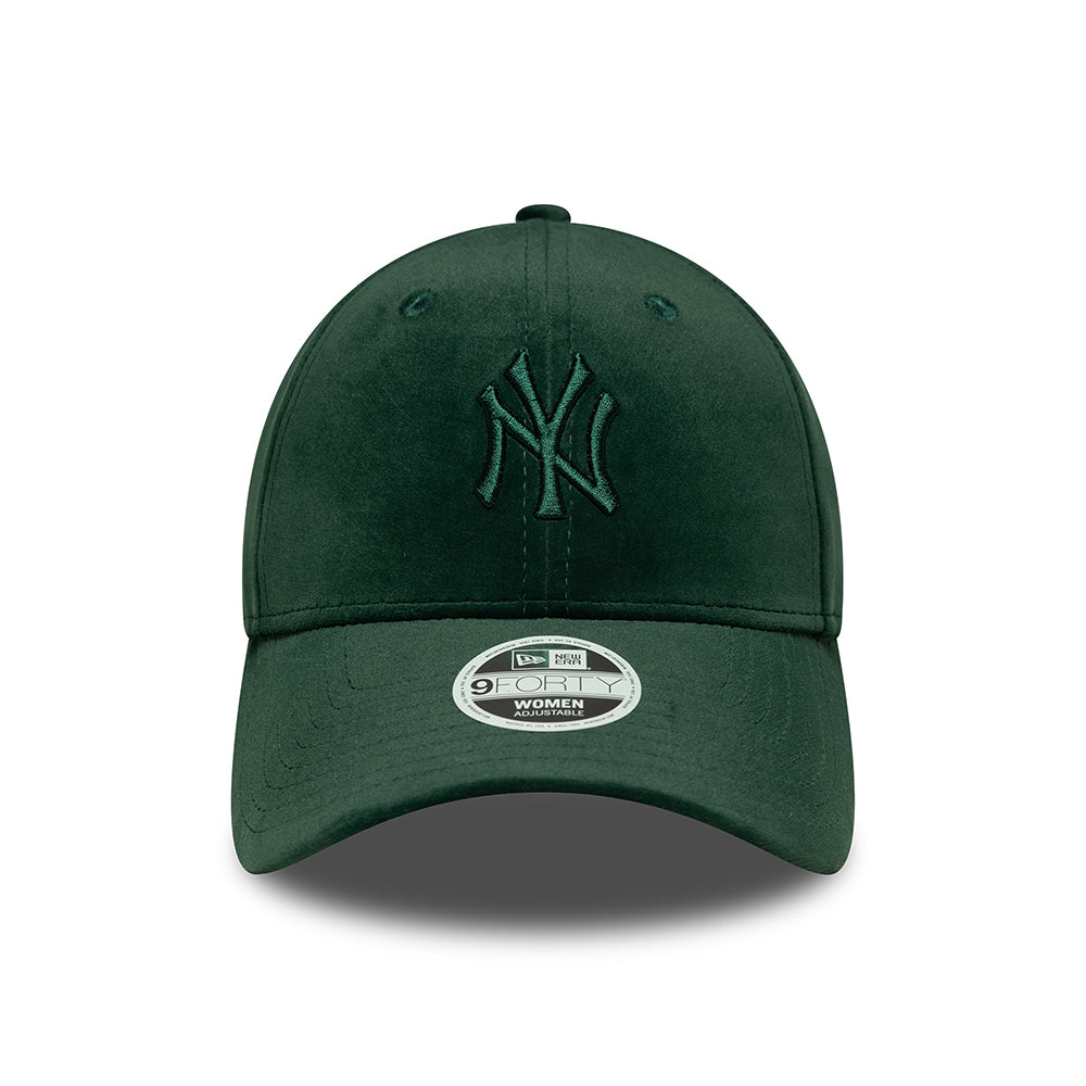 New Era Womens 9FORTY New York Yankees Baseball Cap - MLB Velour Midi - Dark Green