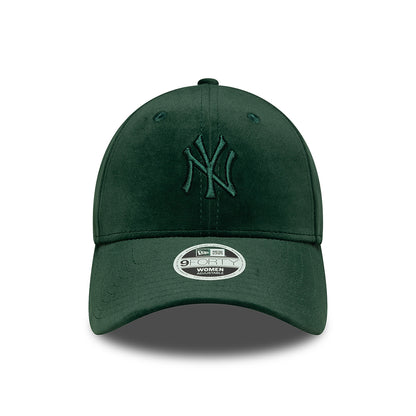 New Era Womens 9FORTY New York Yankees Baseball Cap - MLB Velour Midi - Dark Green