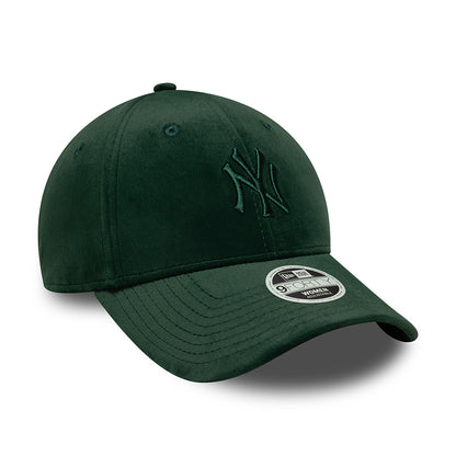 New Era Womens 9FORTY New York Yankees Baseball Cap - MLB Velour Midi - Dark Green