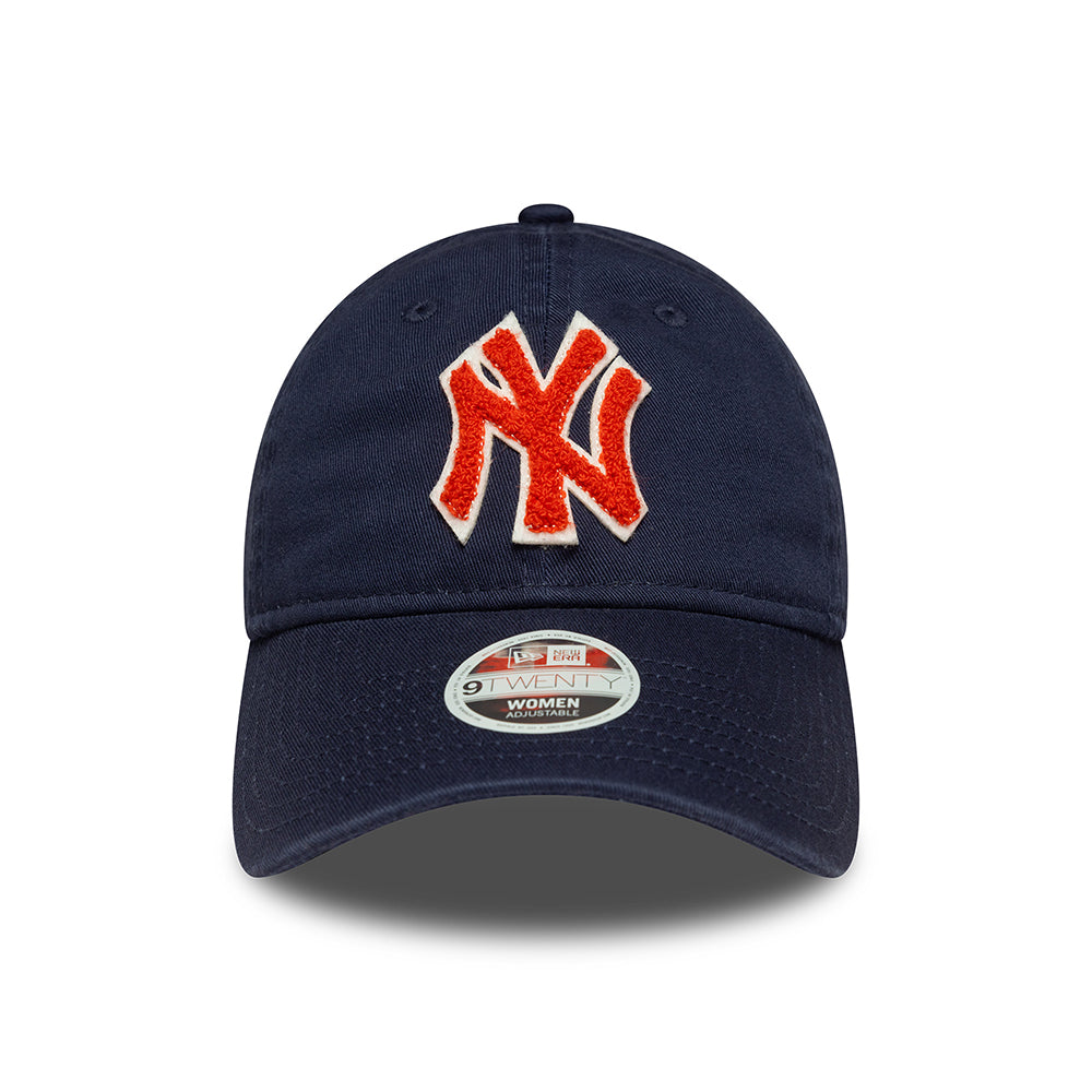 New Era Womens 9TWENTY New York Yankees Baseball Cap - MLB Boucle - Navy-Orange