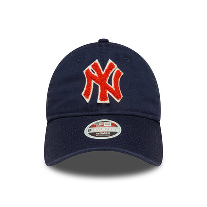 New Era Womens 9TWENTY New York Yankees Baseball Cap - MLB Boucle - Navy-Orange
