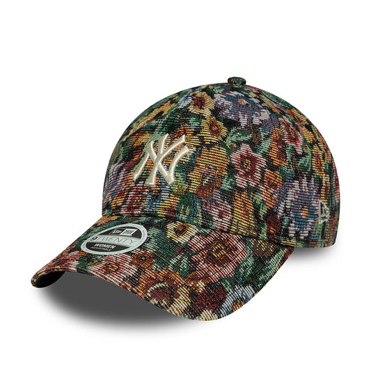 New Era Womens 9TWENTY New York Yankees Baseball Cap - MLB Floral Jacquard - Multi-Coloured