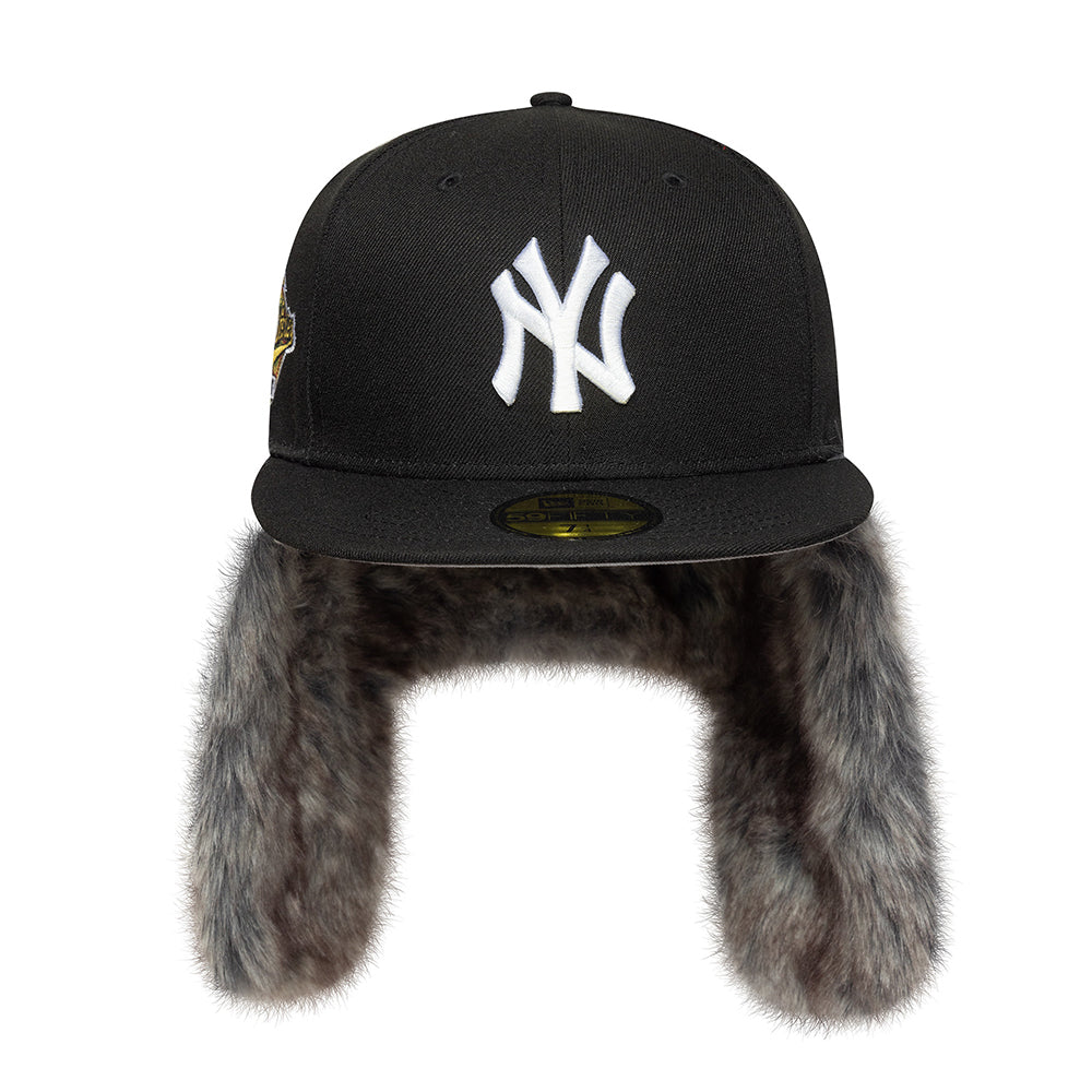 New Era 59FIFTY New York Yankees Baseball Cap with Earflaps - MLB World Series Dogear - Black
