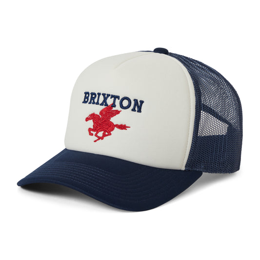 Brixton Hats Pegasus NetPlus MP Trucker Cap - White-Navy